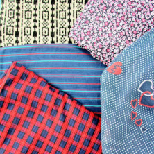 fabric with different patterns for shape activity to help your child with maths 