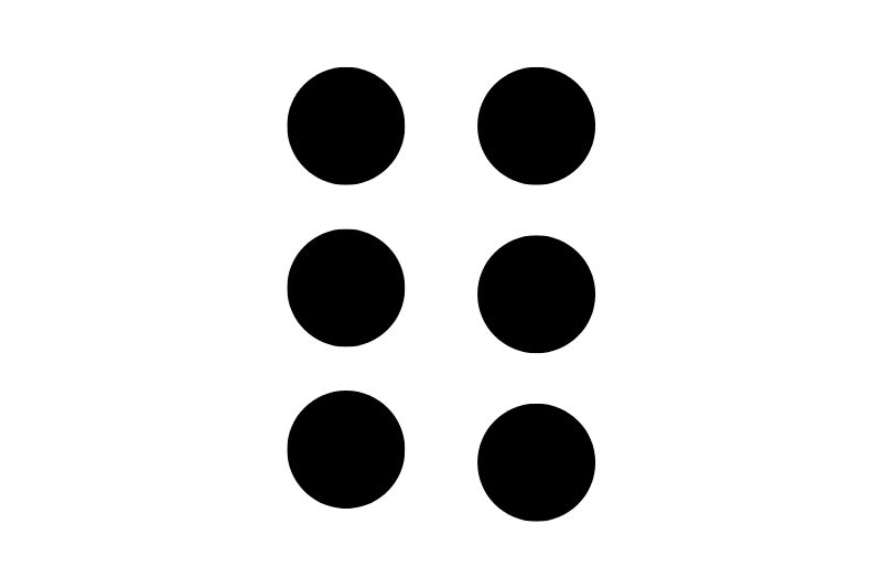 six dots to practise subitising